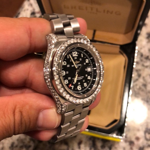 Authentic Brietling Colt Watch w/ REAL Diamonds - Picture 7 of 8